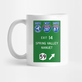 New York Thruway Northbound Exit 14: Spring Valley Nanuet Rte 59 Mug